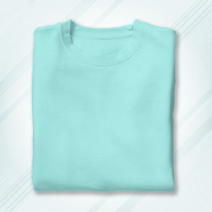 Mint Round Neck Oversized Cotton Solid T-shirt