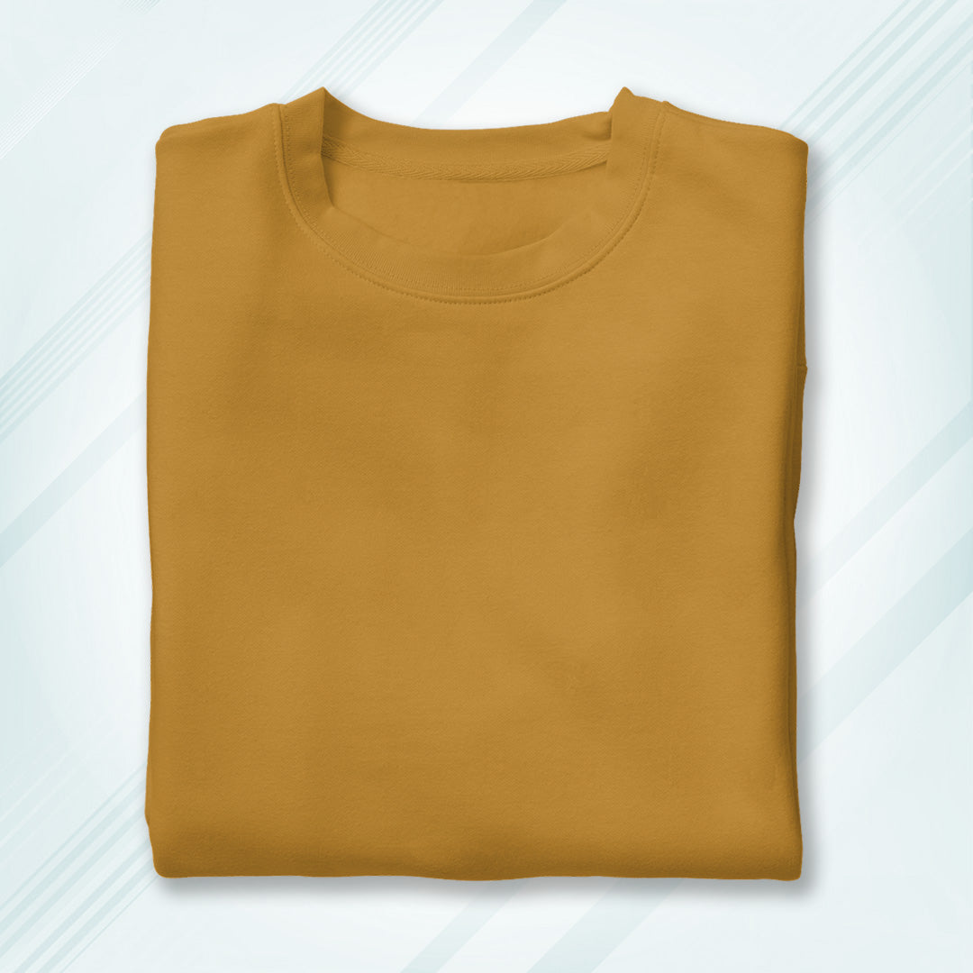 Mustard Yellow Round Neck Oversized Cotton Solid T-shirt