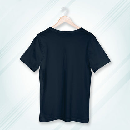 Navy Round Neck Oversized Cotton Solid T-shirt