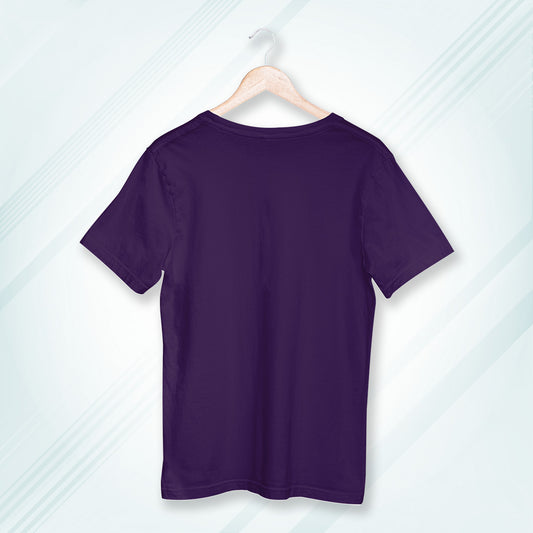 Purple Round Neck Oversized Cotton Solid T-shirt