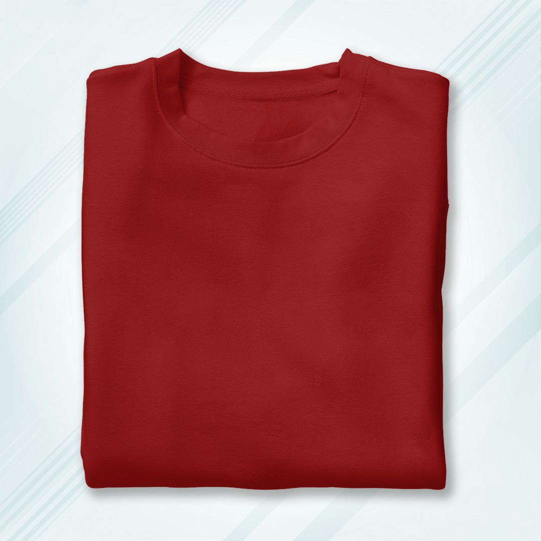 Red Round Neck Oversized Cotton Solid T-shirt
