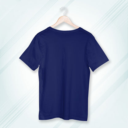Royal Blue Round Neck Oversized Cotton Solid T-shirt