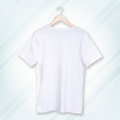 White Round Neck Oversized Cotton Solid T-shirt