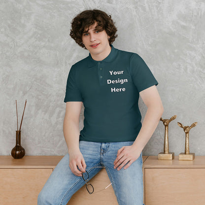 Petrol Blue Customized Polo T-Shirt Front Pocket Design Regular Fit | Men