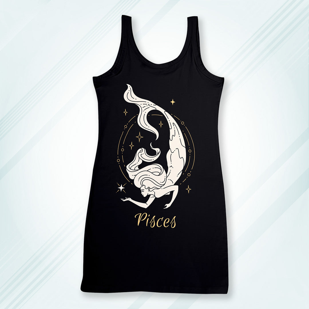 Black Regular Fit Tank Top Pisces | Women