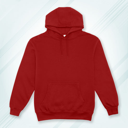 Red Solid Hooded Sweatshirt | Hoodies