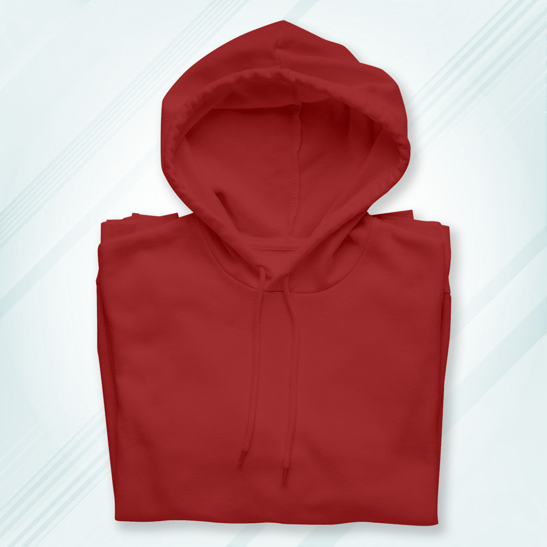 Red Solid Hooded Sweatshirt | Hoodies