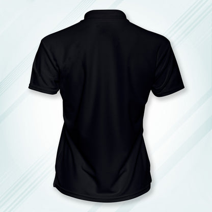 Black Men's Solid Regular Fit Polo