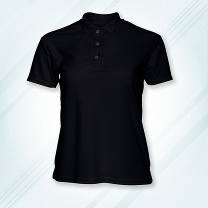 Black Men's Solid Regular Fit Polo