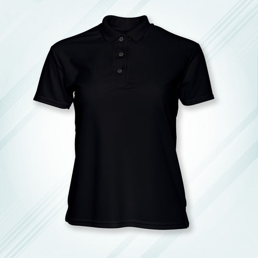 Black Men's Solid Regular Fit Polo