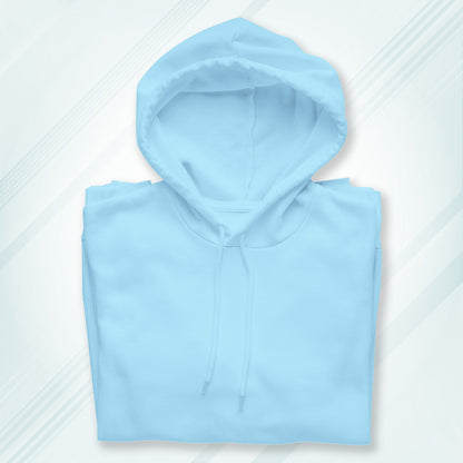 Baby Blue Solid Hooded Sweatshirt | Hoodies