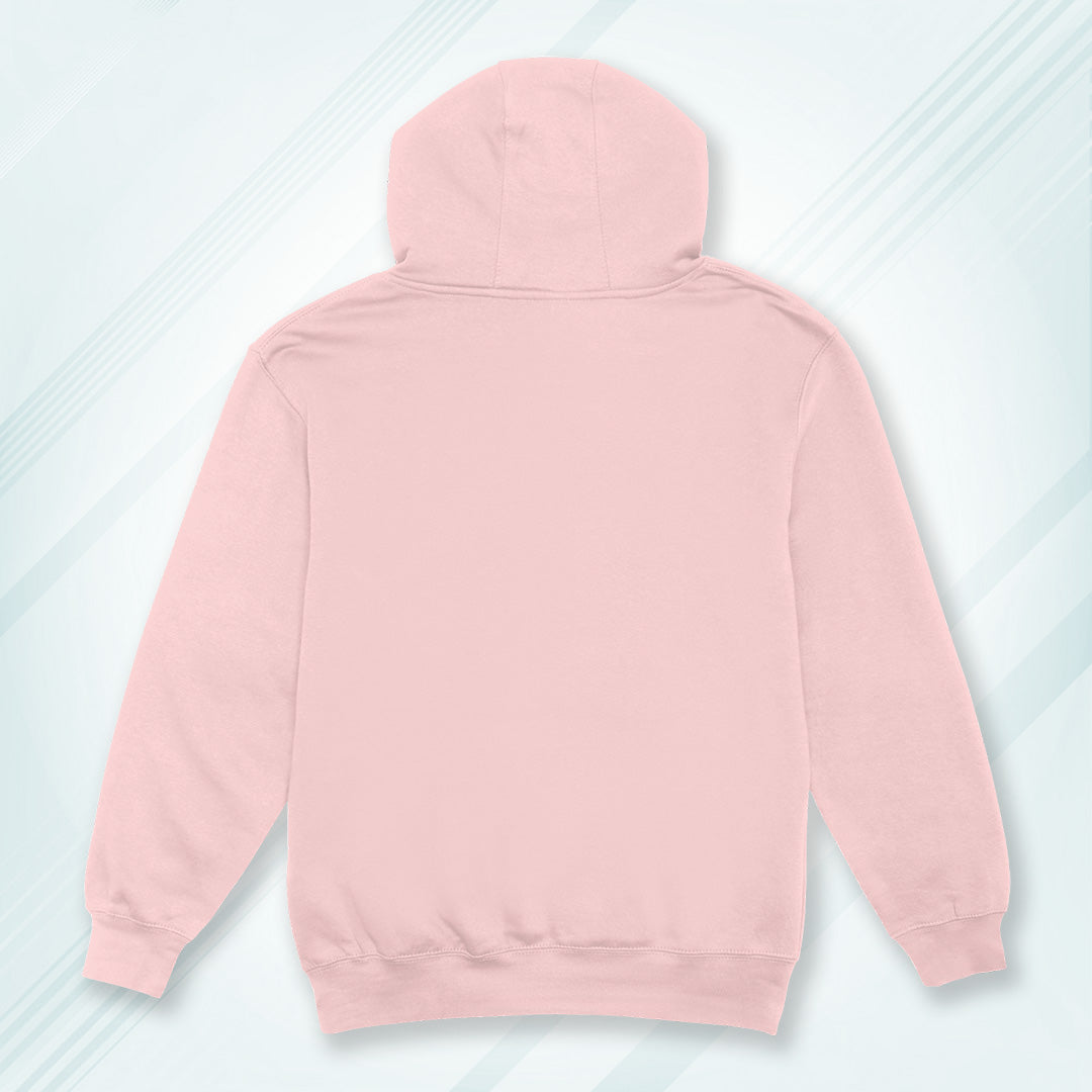 Light Pink Solid Hooded Sweatshirt | Hoodies