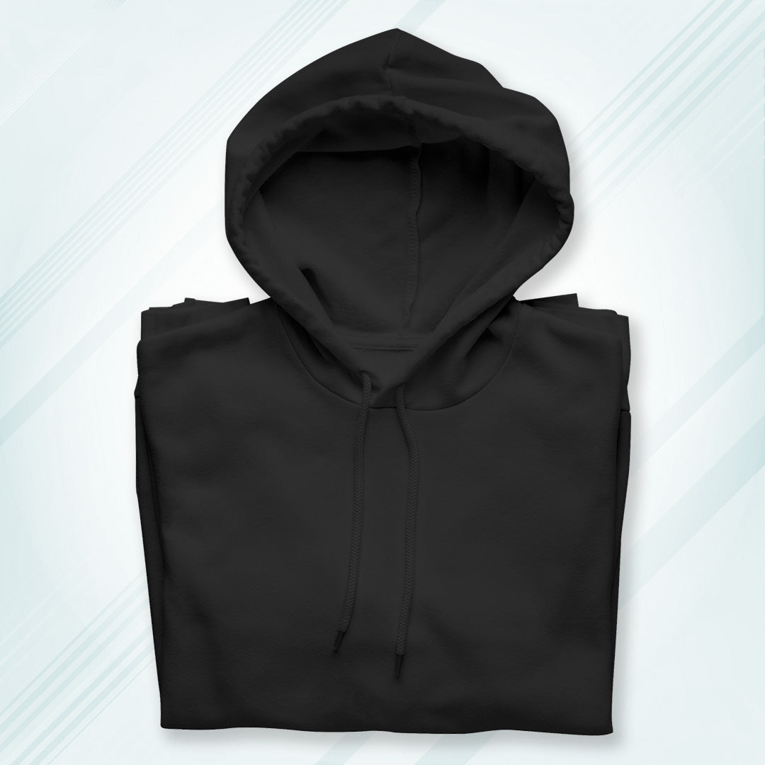 Black Solid Hooded Sweatshirt | Hoodies