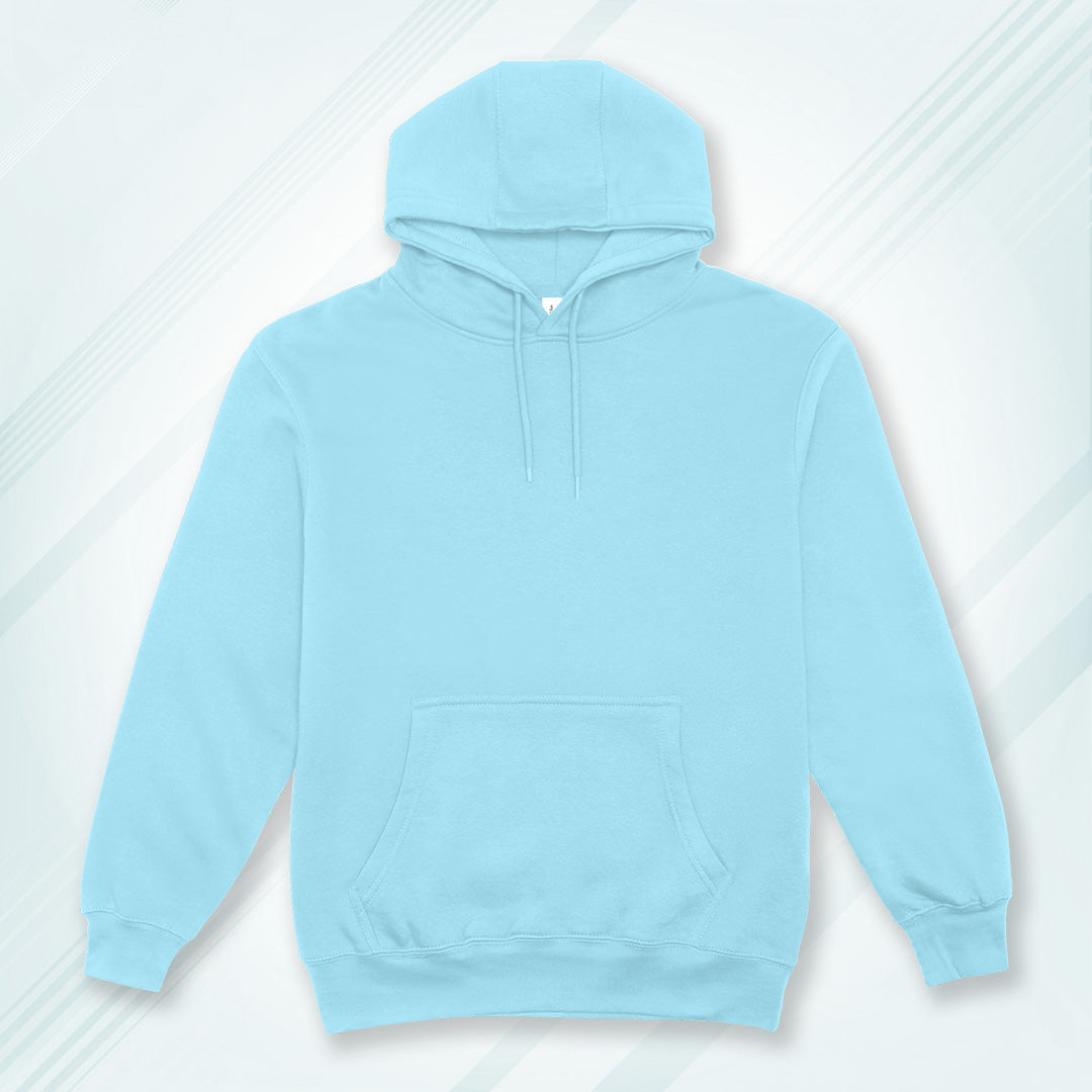 Baby Blue Solid Hooded Sweatshirt | Hoodies