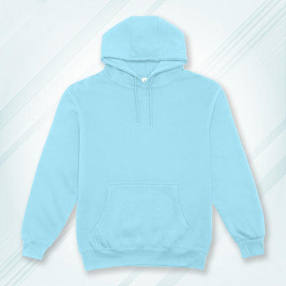 Baby Blue Solid Hooded Sweatshirt | Hoodies