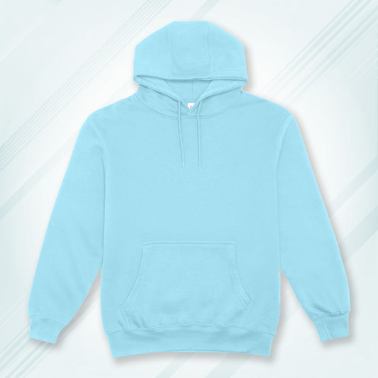 Baby Blue Solid Hooded Sweatshirt | Hoodies