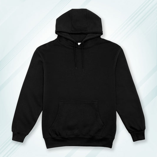 Black Solid Hooded Sweatshirt | Hoodies
