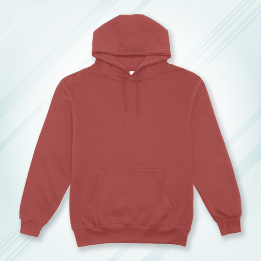 Coral Solid Hooded Sweatshirt | Hoodies