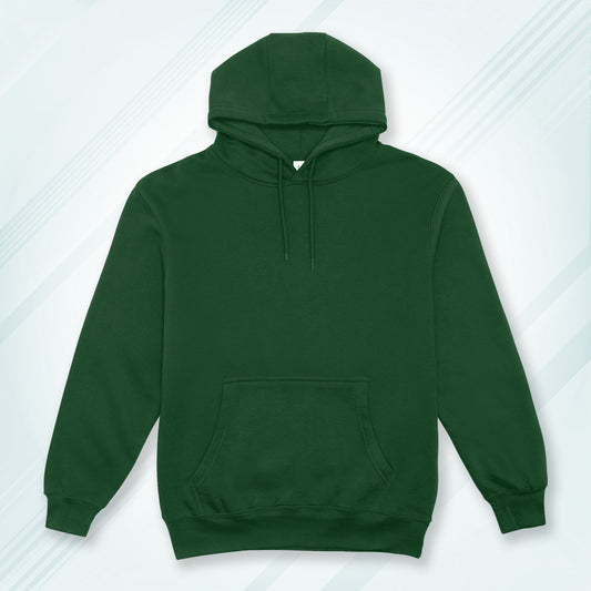 Green Solid Hooded Sweatshirt | Hoodies