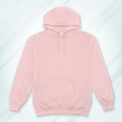 Light Pink Solid Hooded Sweatshirt | Hoodies