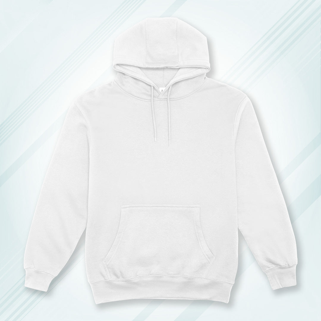 White Solid Hooded Sweatshirt | Hoodies