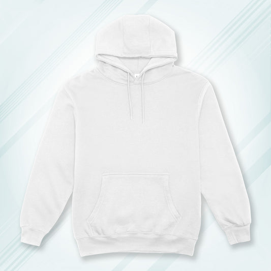 White Solid Hooded Sweatshirt | Hoodies