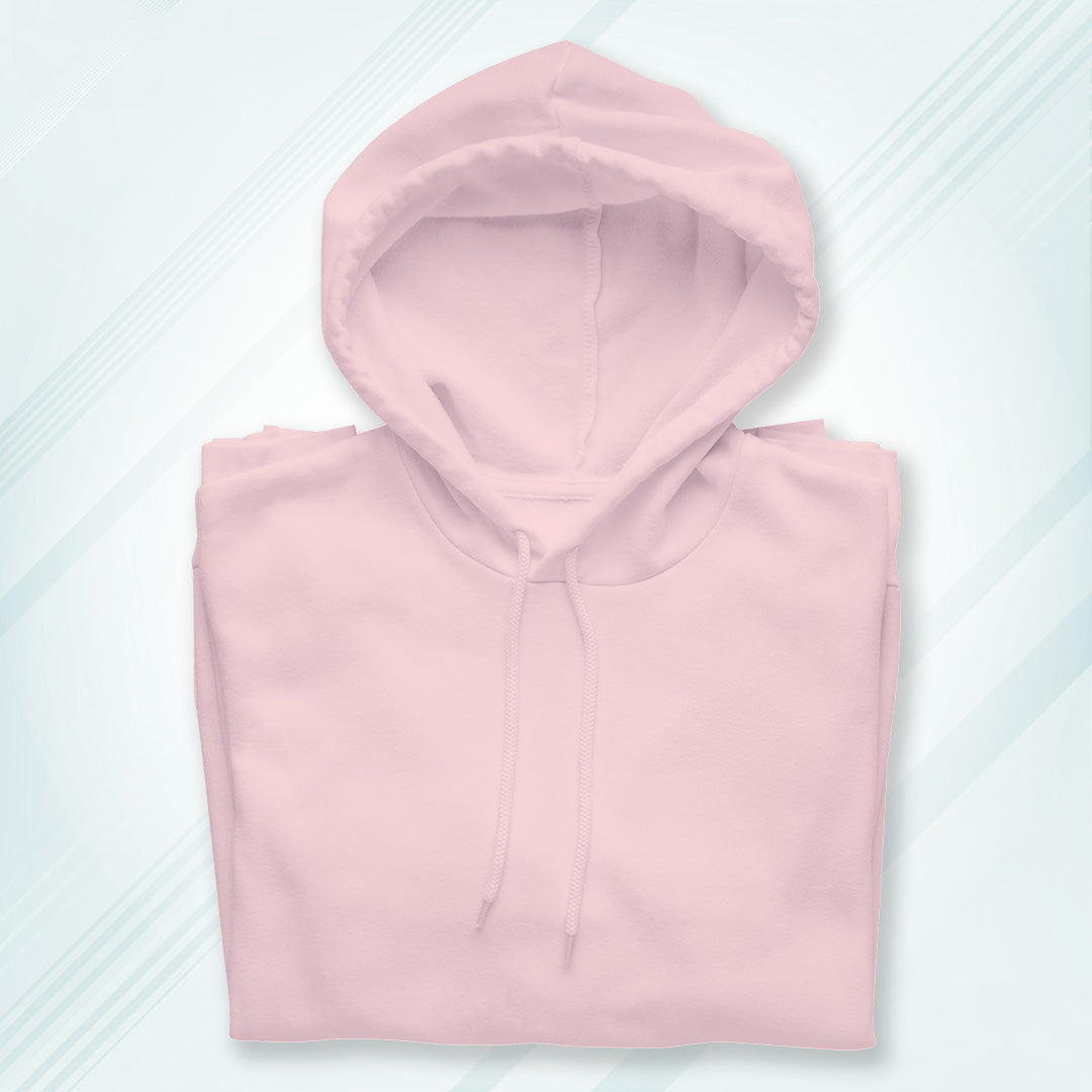 Light Pink Solid Hooded Sweatshirt | Hoodies