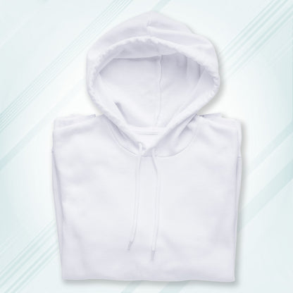 White Solid Hooded Sweatshirt | Hoodies