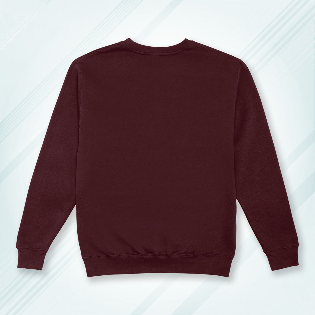 Maroon Cotton Solid Sweatshirt for Men & Women