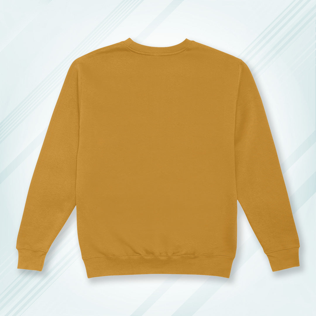 Mustard Yellow Cotton Solid Sweatshirt for Men & Women