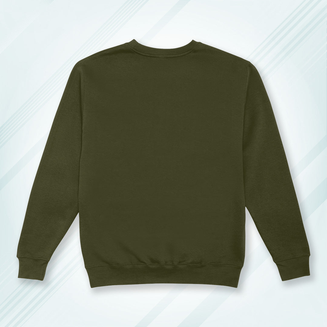 Olive Green Cotton Solid Sweatshirt for Men & Women