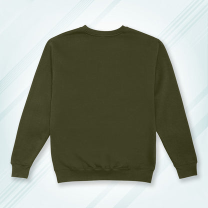Olive Green Cotton Solid Sweatshirt for Men & Women