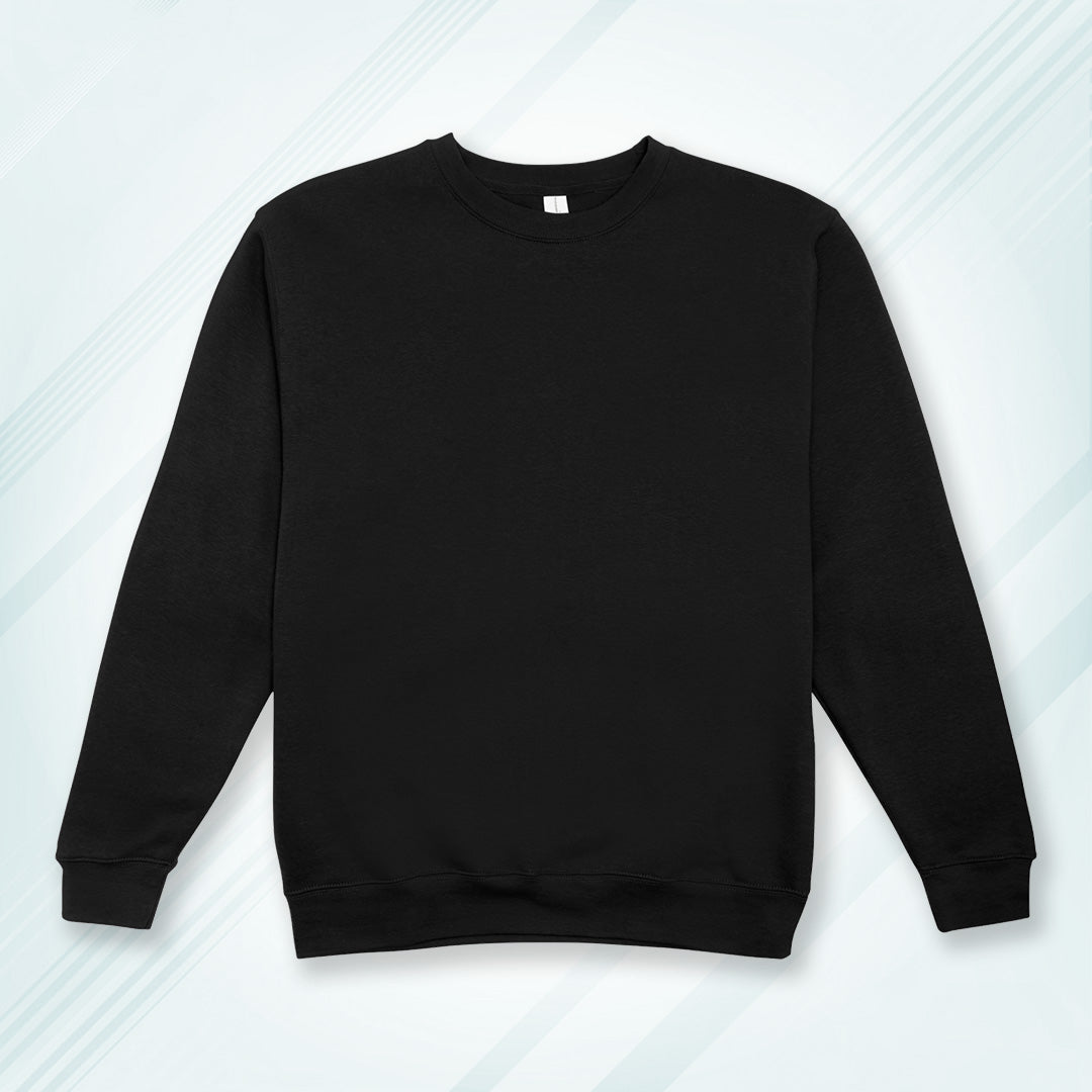 Black Cotton Solid Sweatshirt for Men & Women