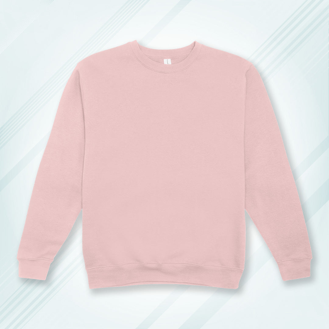 Light Pink Cotton Solid Sweatshirt for Men & Women