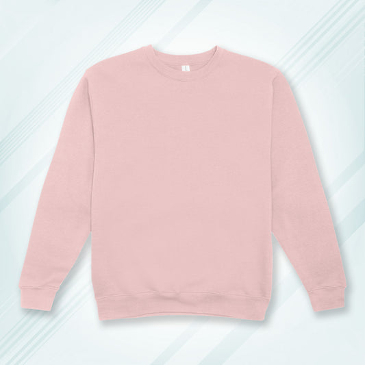 Light Pink Cotton Solid Sweatshirt for Men & Women
