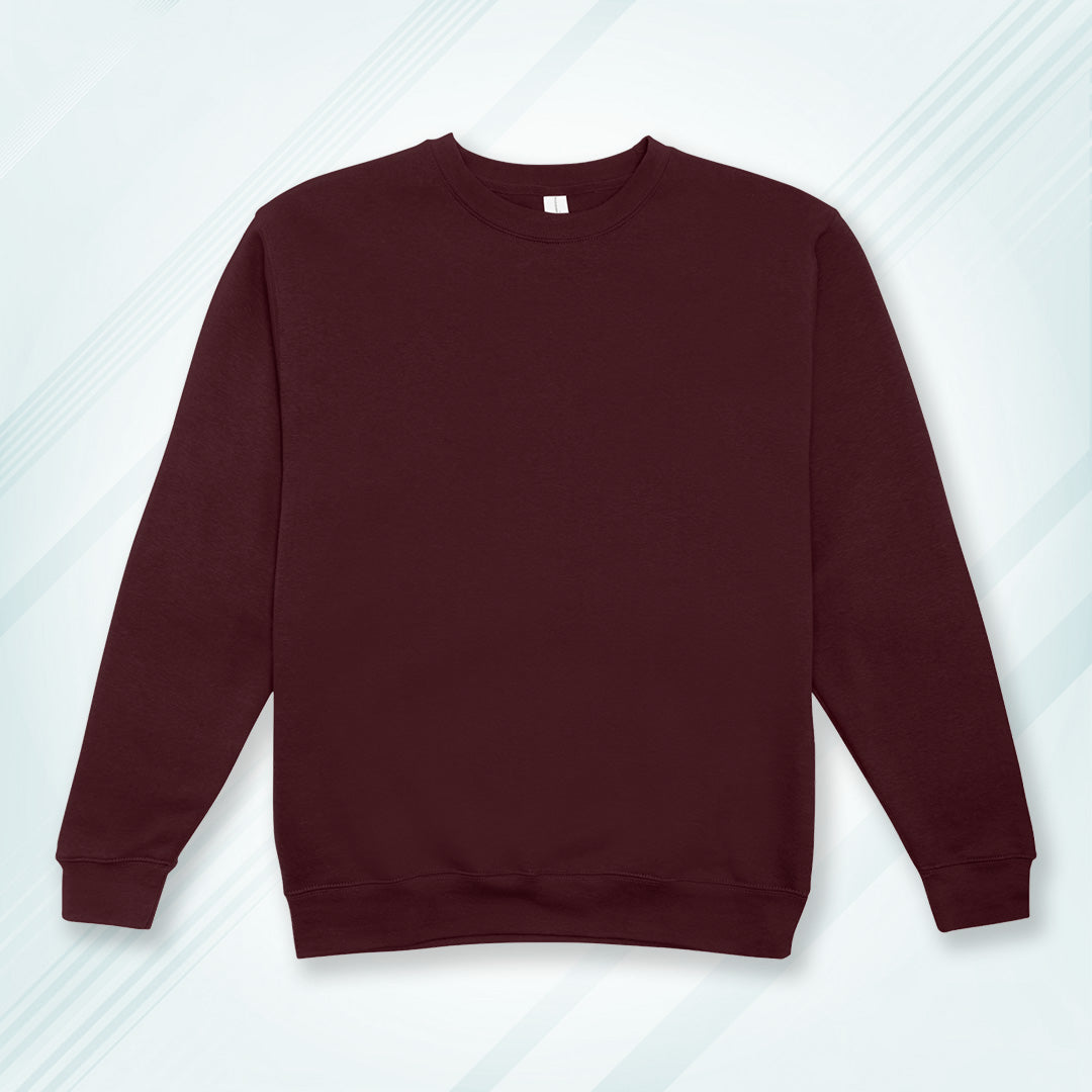 Maroon Cotton Solid Sweatshirt for Men & Women