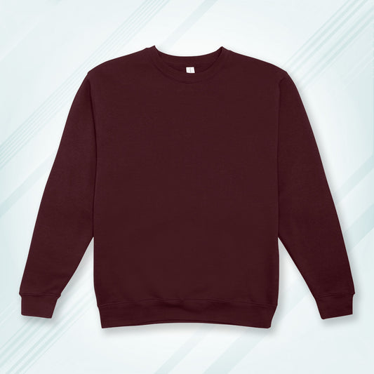 Maroon Cotton Solid Sweatshirt for Men & Women