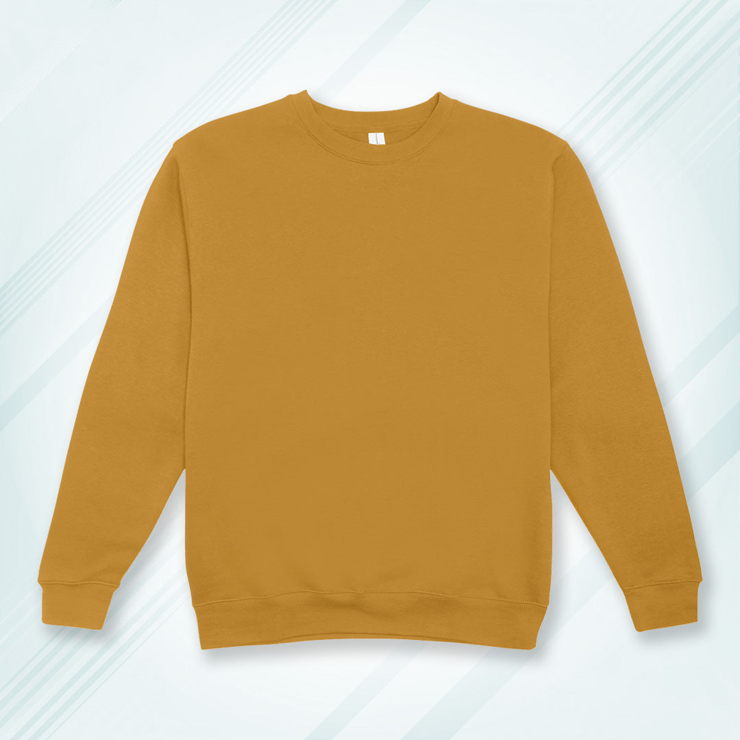 Mustard Yellow Cotton Solid Sweatshirt for Men & Women