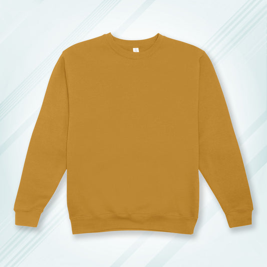 Mustard Yellow Cotton Solid Sweatshirt for Men & Women