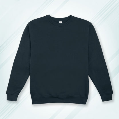 Navy Cotton Solid Sweatshirt for Men & Women
