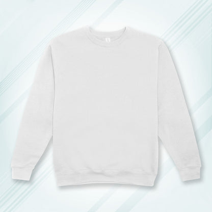 White Cotton Solid Sweatshirt for Men & Women