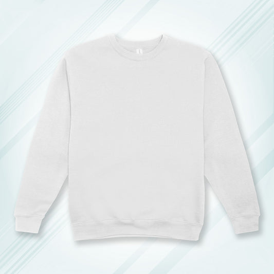 White Cotton Solid Sweatshirt for Men & Women