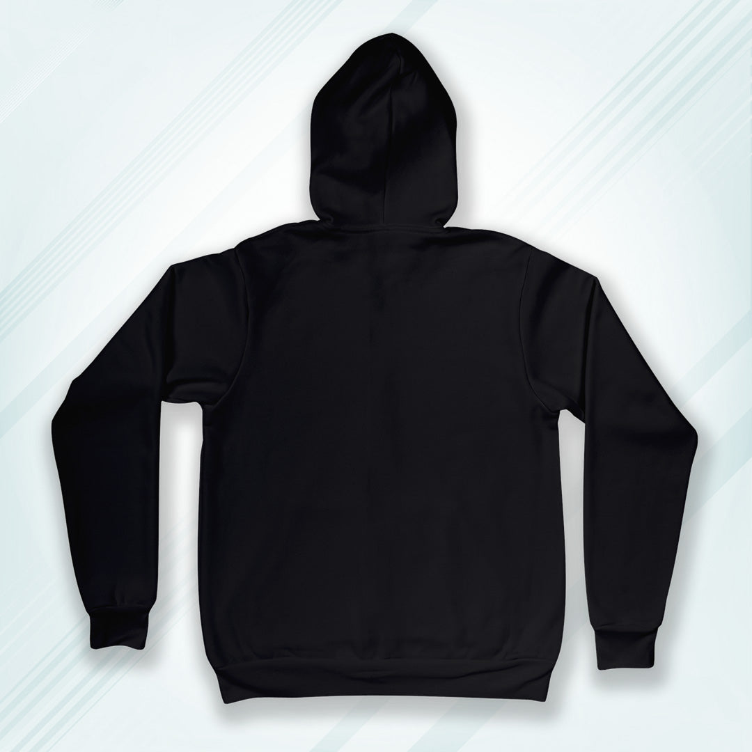 Black Regular Fit Zip Hoodie Poly Cotton Fleece Sweatshirt Long Sleeves