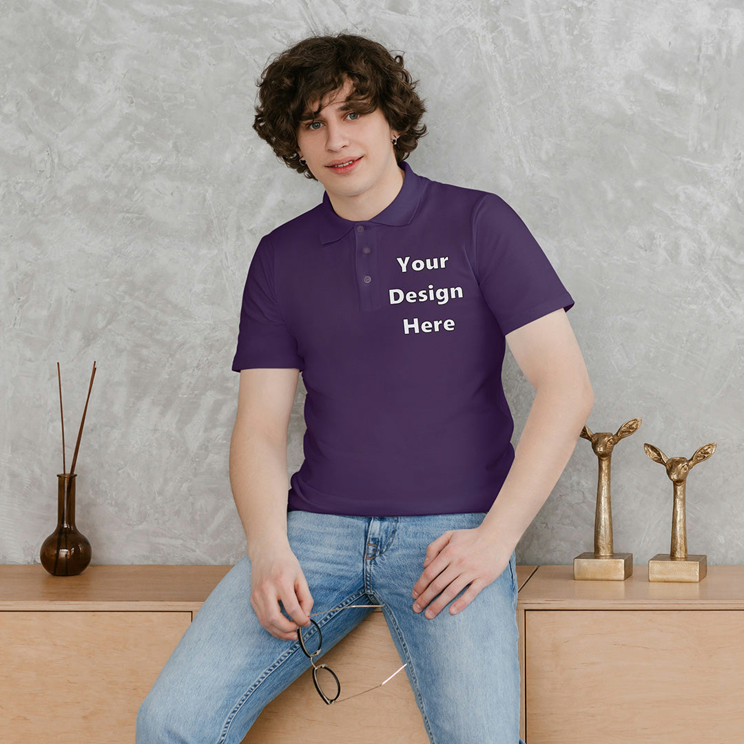 Purple Customized Polo T-Shirt Front Pocket Design Regular Fit | Men
