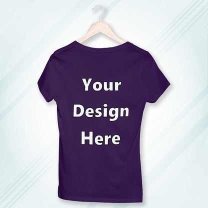 Purple Round Neck Classic Customized T-Shirt Front Design | Women