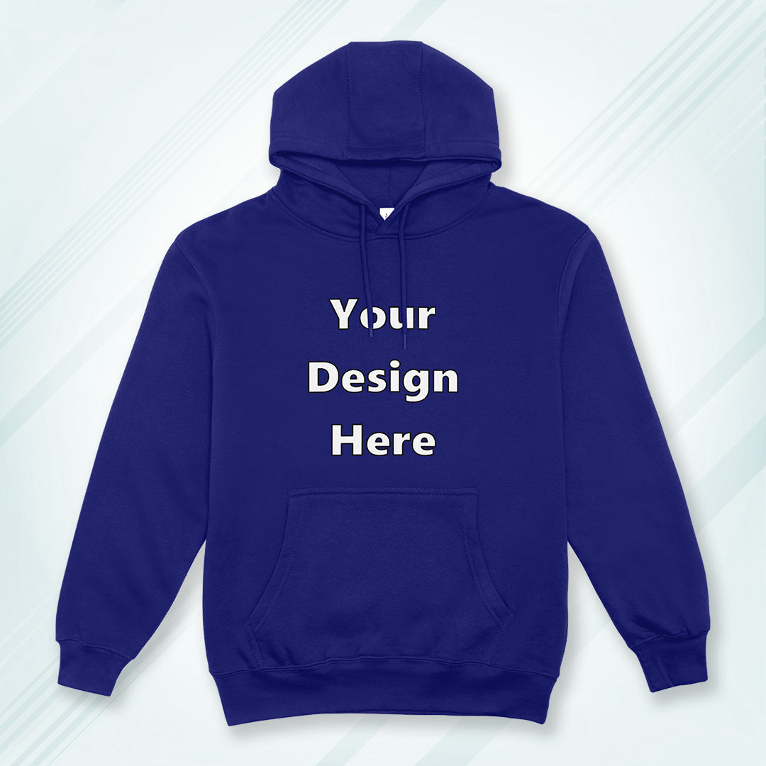 Royal Blue Front Customized Hoodie Sweatshirt | Unisex