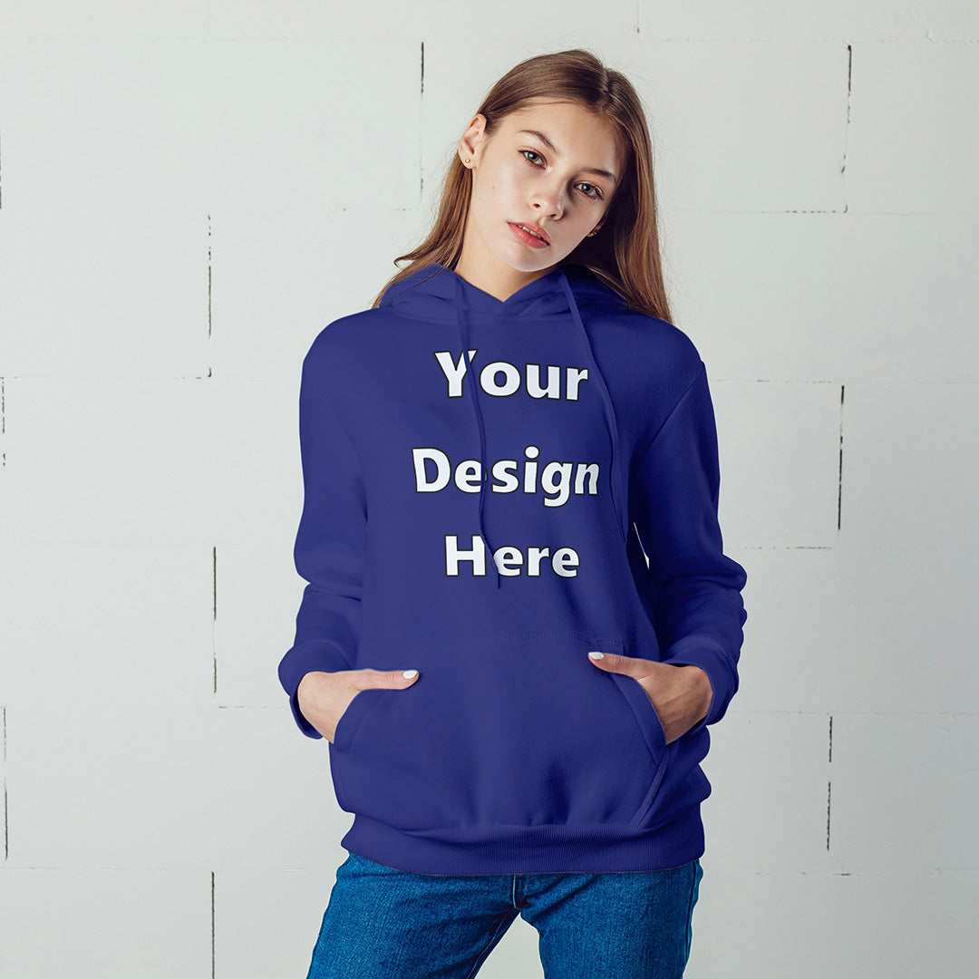 Royal Blue Front Customized Hoodie Sweatshirt | Unisex