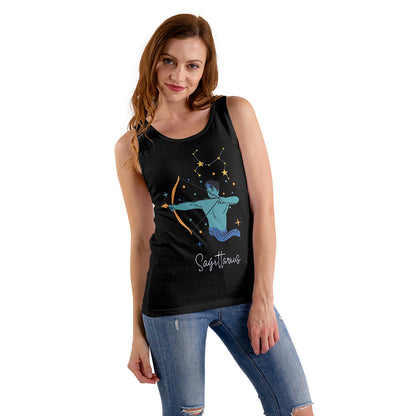 Black Regular Fit Tank Top Sagittarius Horoscope | Women