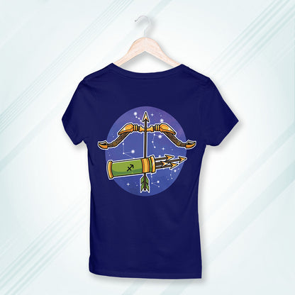 Royal Blue Round Neck Classic Printed Classic T-Shirt Sagittarius Horoscope | Women