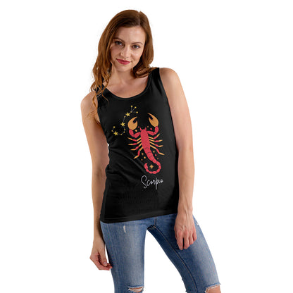 Black Regular Fit Tank Top Scorpio Horoscope | Women